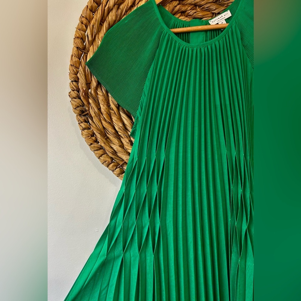 NWT Current Air Mona Pleated Maxi Dress Green Size Medium - Picture 10 of 16